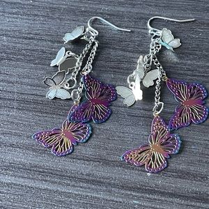 Butterfly dangle earrings